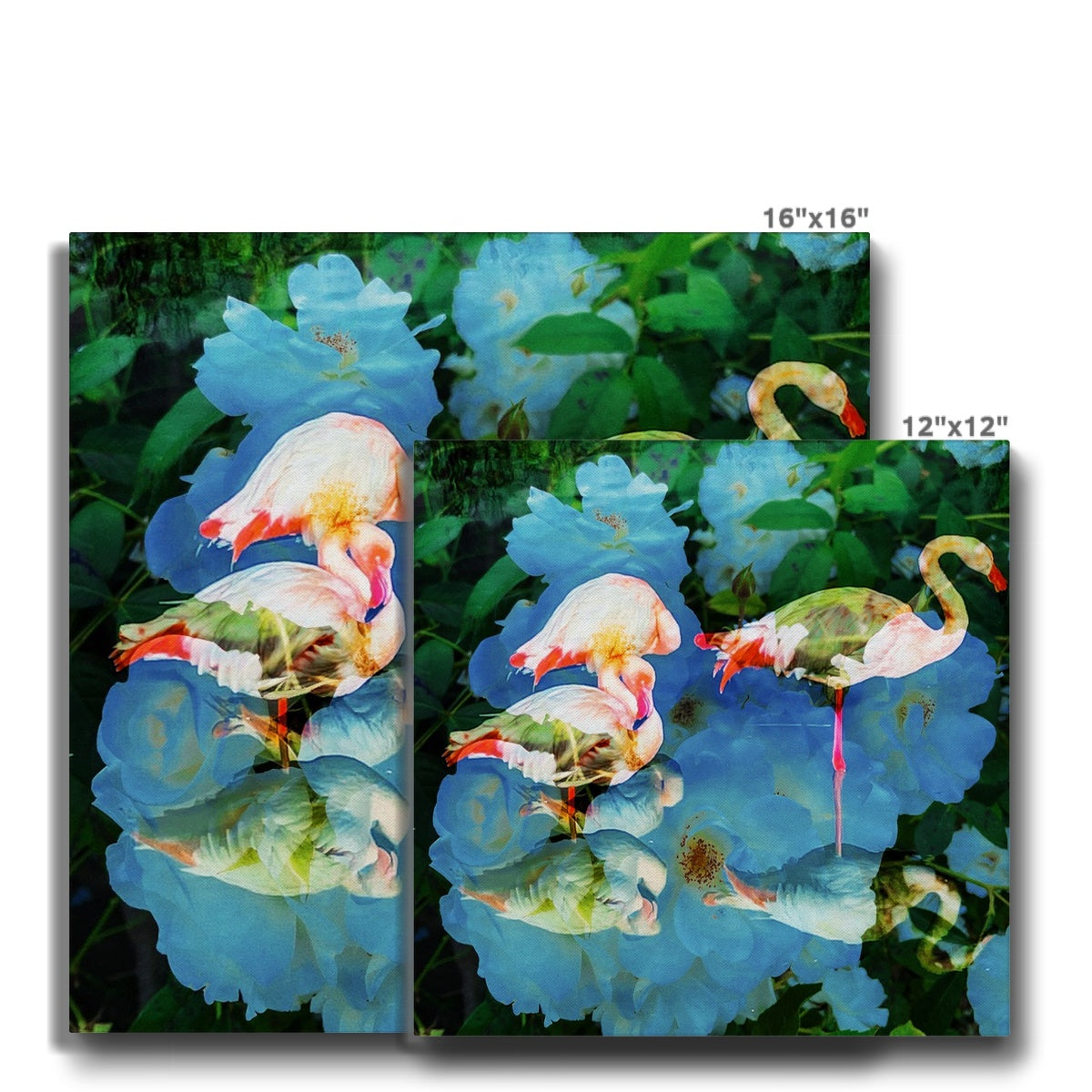 Flamingos and Flowers - Canvas