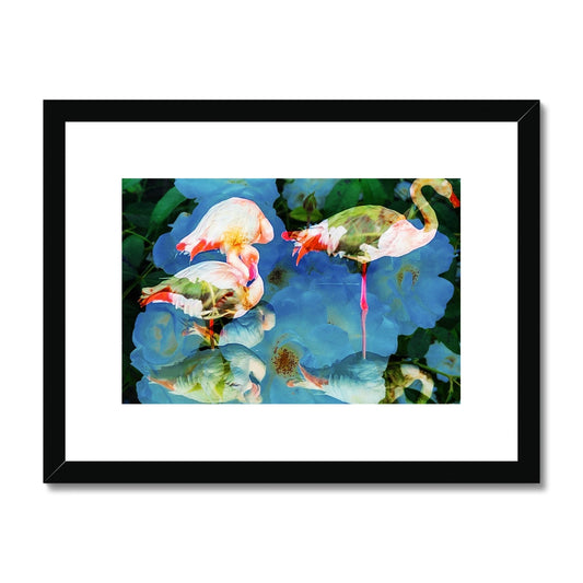 Flamingos and Flowers - Framed