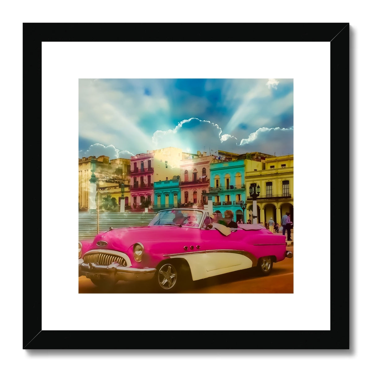 Pink Car la Havana - Framed