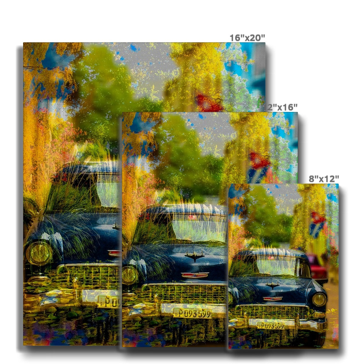 Blue Car La Havana - Canvas