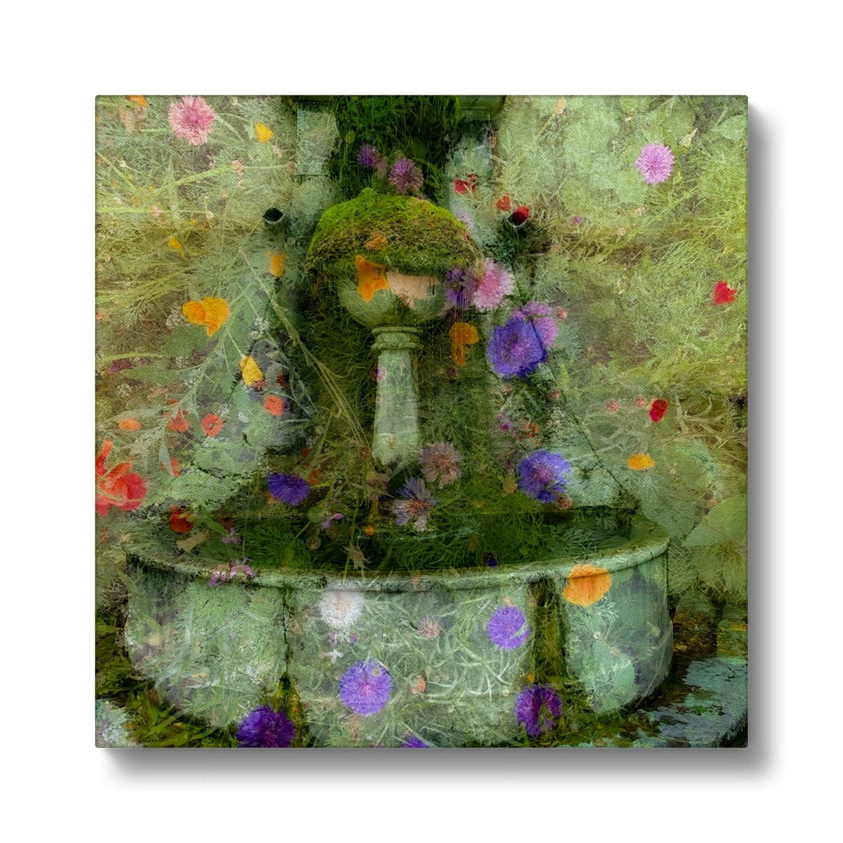 Tourtour village fountain - Canvas