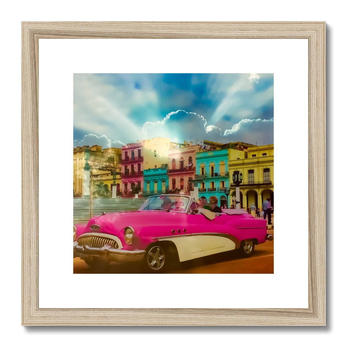 Pink Car la Havana - Framed