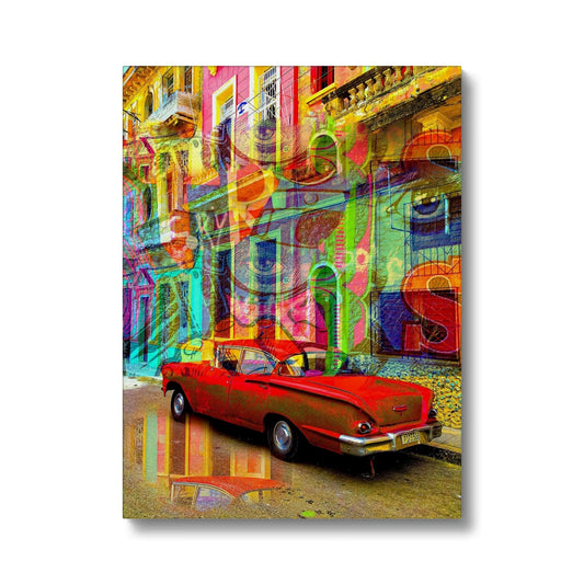 Red Car La Havana - Canvas