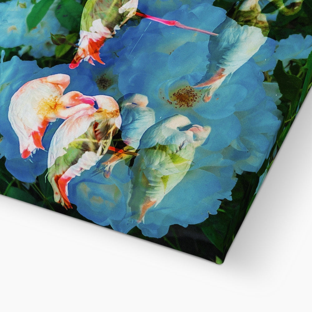 Flamingos and Flowers - Canvas