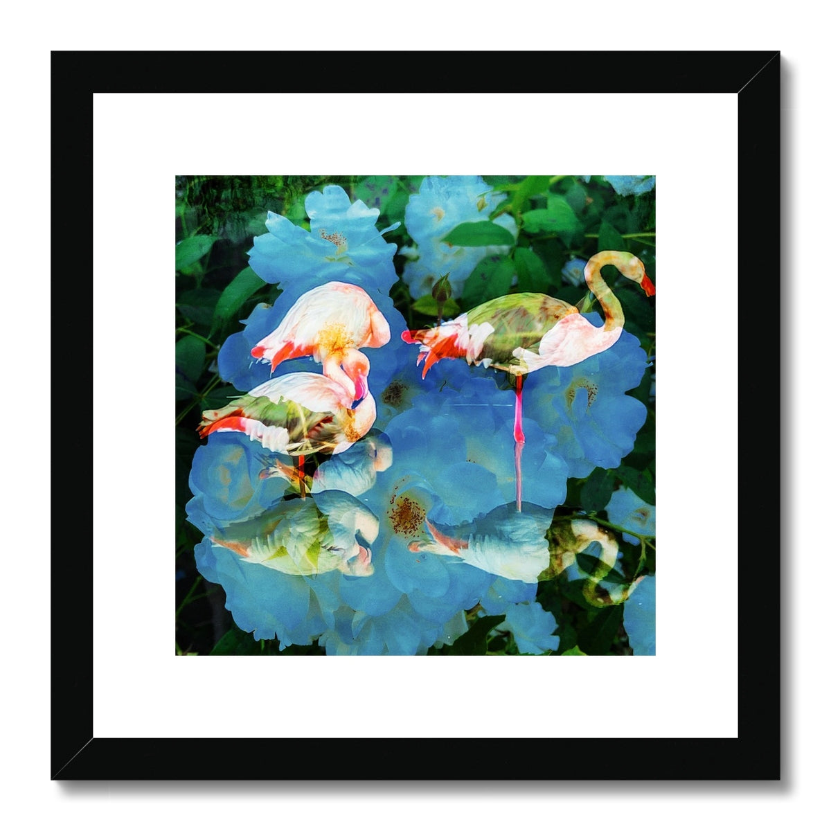 Flamingos and Flowers - Framed