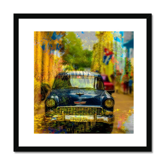 Blue Car La Havana - Framed