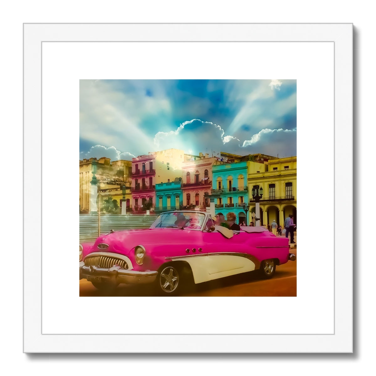 Pink Car la Havana - Framed