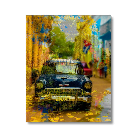 Blue Car La Havana - Canvas