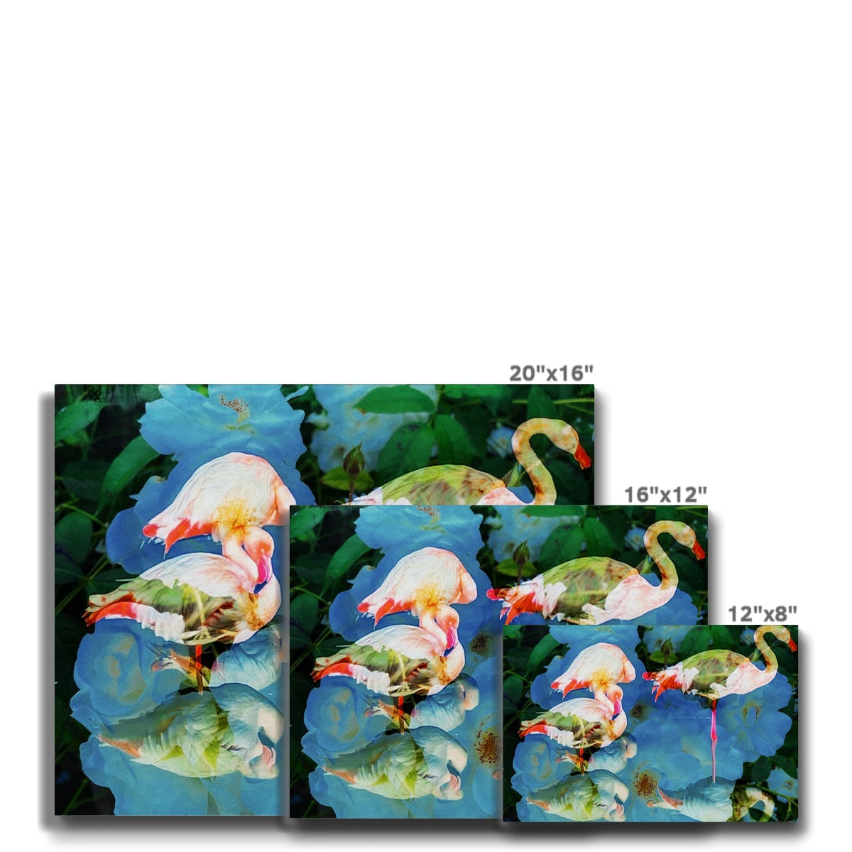 Flamingos and Flowers - Canvas