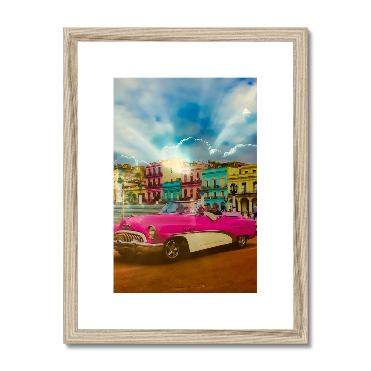 Pink Car la Havana - Framed