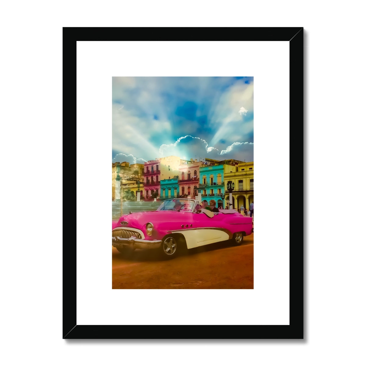 Pink Car la Havana - Framed