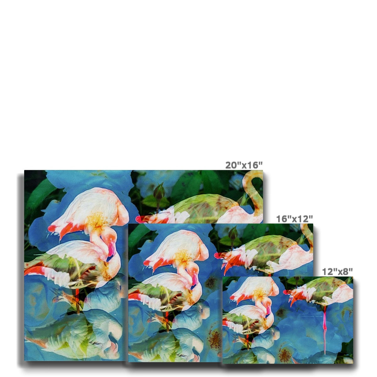 Flamingos and Flowers - Canvas