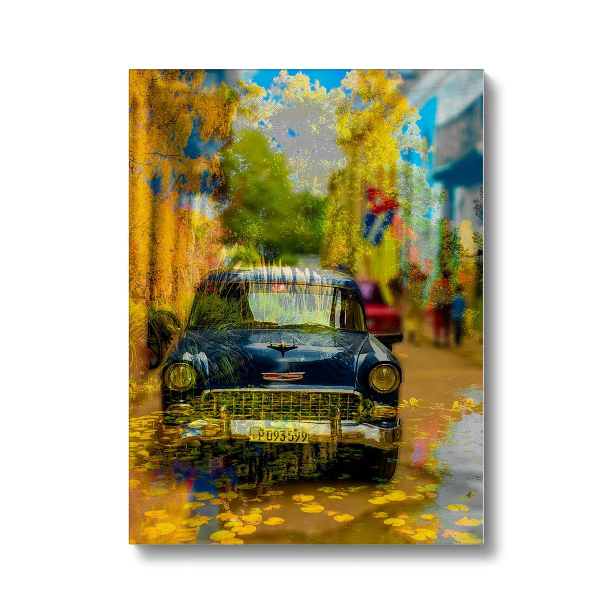 Blue Car La Havana - Canvas