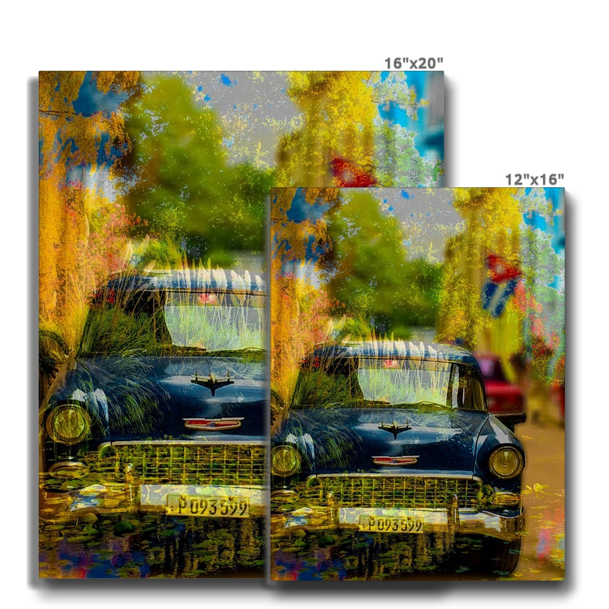 Blue Car La Havana - Canvas