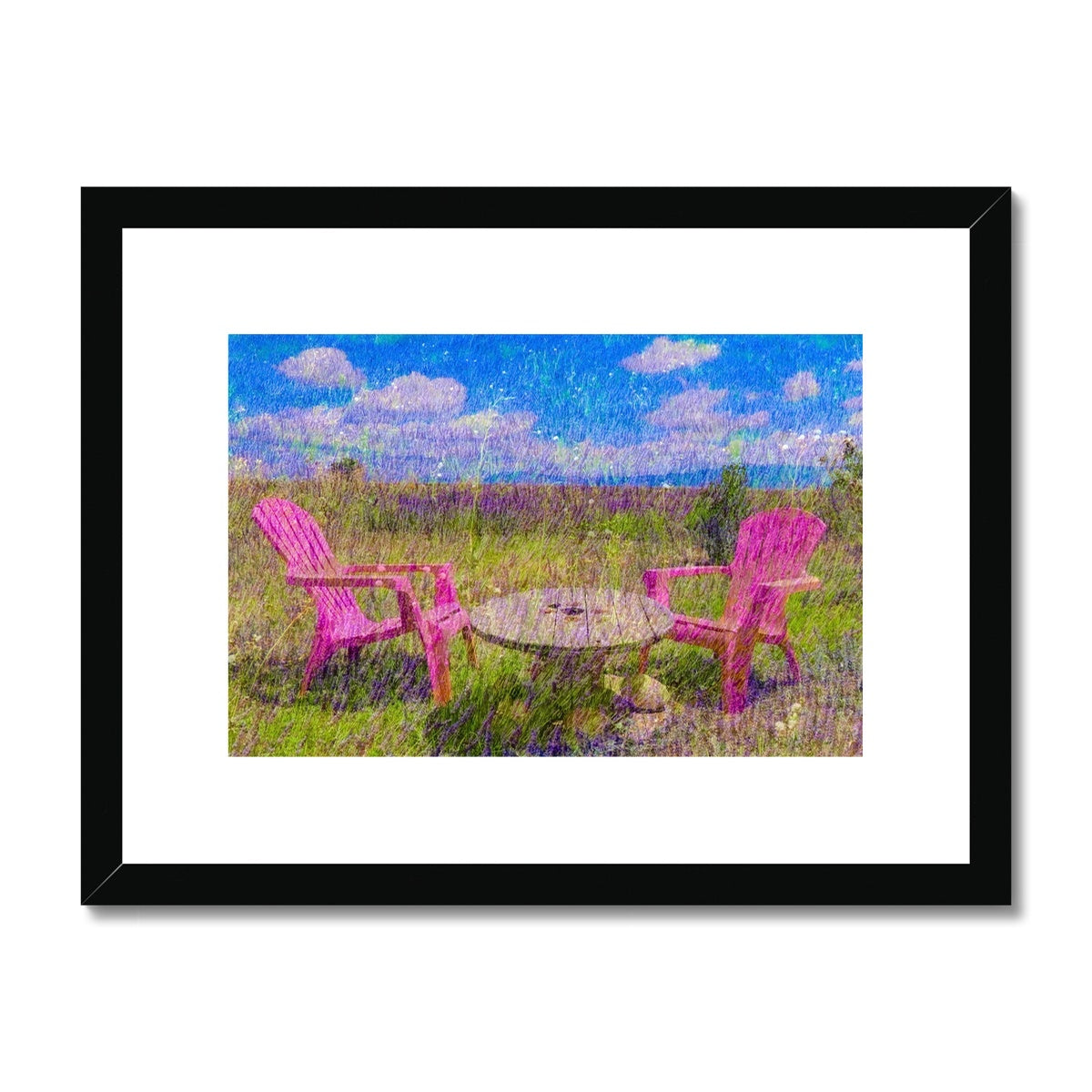 2 chairs in Provence - Framed