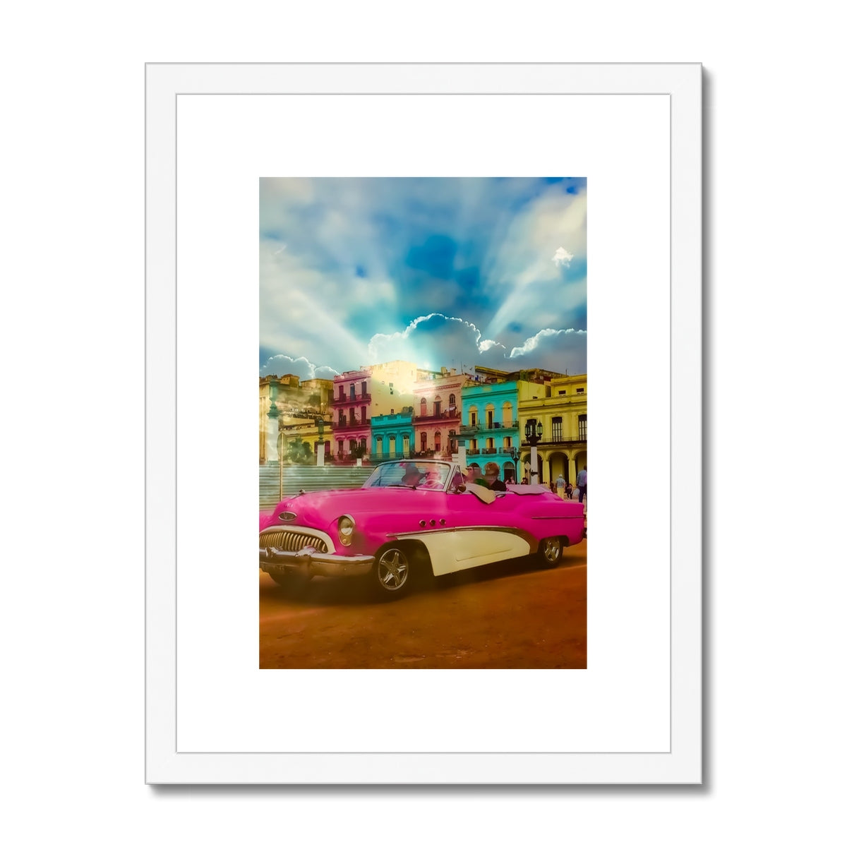 Pink Car la Havana - Framed