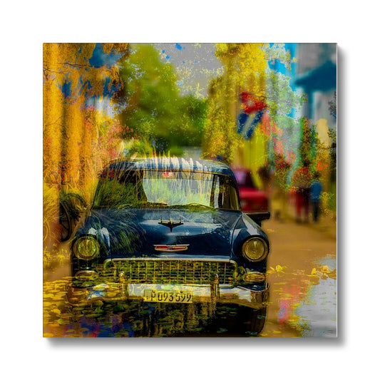 Blue Car La Havana - Canvas